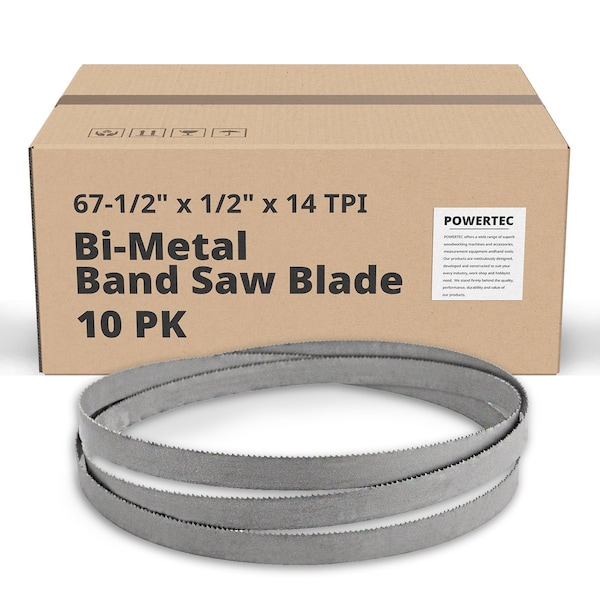Powertec 67.5 in L, 1/2 in W, 14 TPI, Bi-Metal, 0.025 in Thick, 10 PK 13360-P10 - main